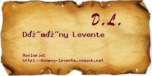 Dömény Levente névjegykártya